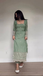 Zivara Georgette Thread Pant Set