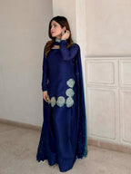 Ruhani Diamond Work Crepe Silk Farshi Set
