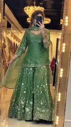 Zeenat Zari Embroidered Frendy Silk Palazzo Set