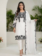 Aarohi Noir Floral Embroidered Suit Set