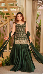 Reeva Green Heavy Embroidery Gharara Set
