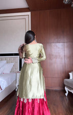 Anushka Olive Blossom Charm  Royal Patiala Suit