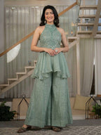 Yuvika Shimmer Flair Palazzo Set