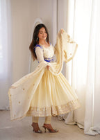Avelora Chinon Silk Koti Anarkali Set