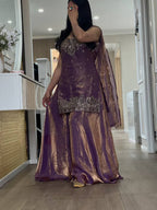 Mehrunisa Beads Handwork Frendy Silk Palazzo Set
