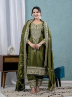 Zivika Chinnon Code Embroidered Suit Set