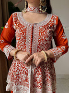 Modern Grace Georgette Embroidered Palazzo Set