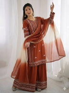 Noor Zahra Embroidered Rayon Cotton Farshi Suit Set