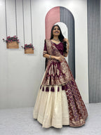 Anvisha Jacquard Saree Lehenga Choli