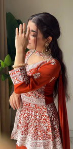 Modern Grace Georgette Embroidered Palazzo Set